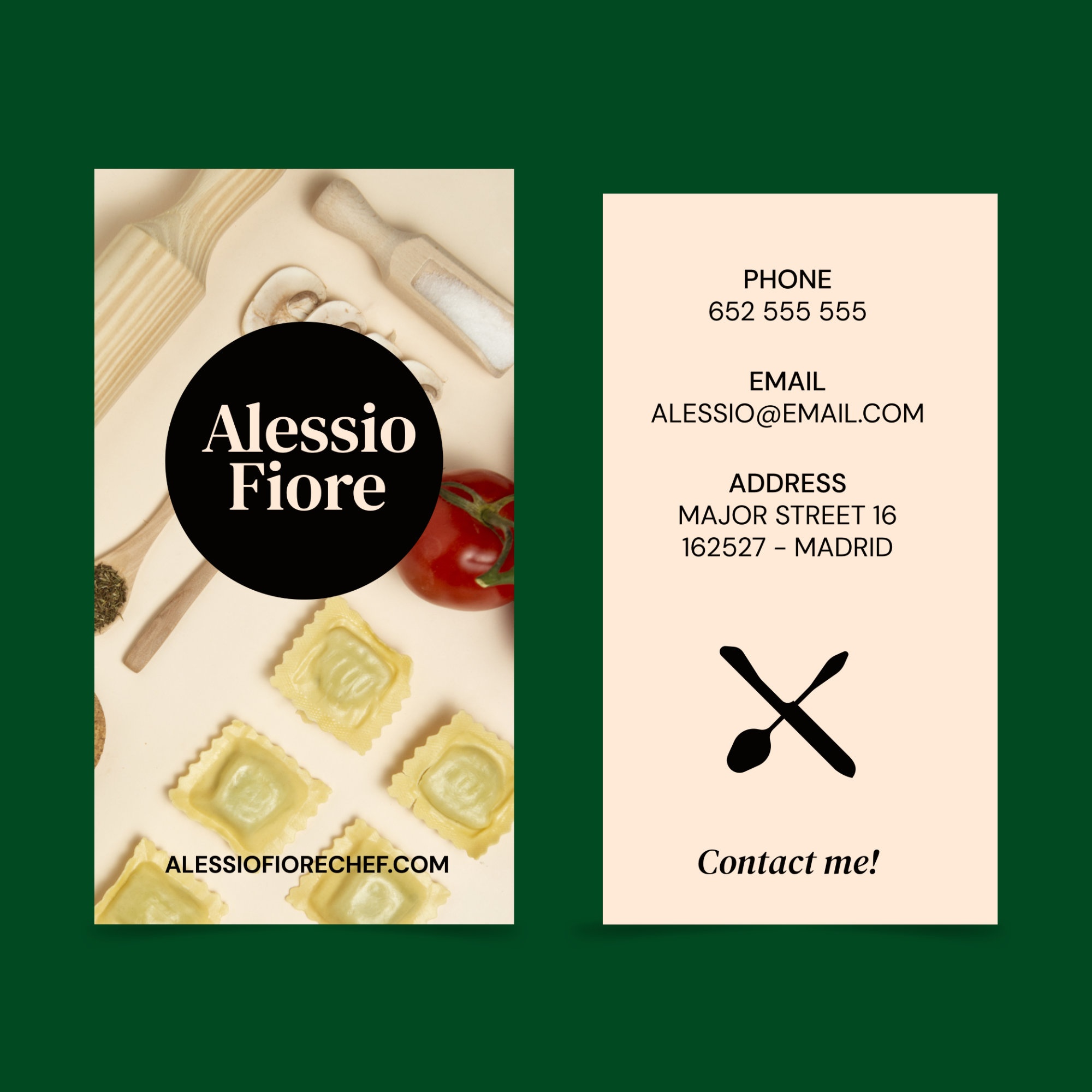 Subscription card with culinary tools